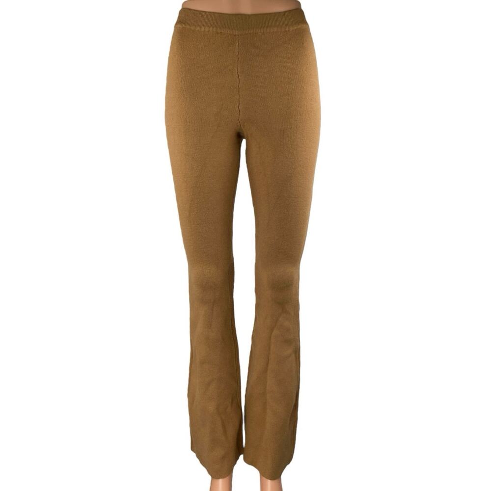 Princess Polly Tan High Waisted Knit Pull On Flared Bootcut Leggings Pants XS/S